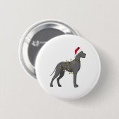Great Dane Holiday Weihnachtslicht Button (Vorne & Hinten)