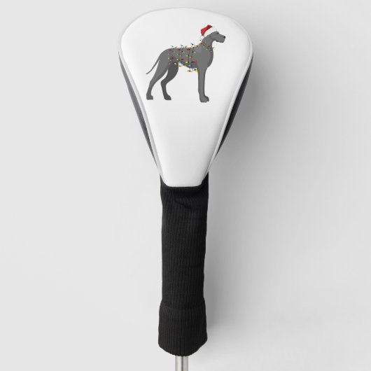 Great Dane Holiday Weihnachtslicht Golf Headcover (Vorderseite)