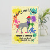 Great Dane Hund Art Geburtstagsparty Einladung (Stehend Vorderseite)