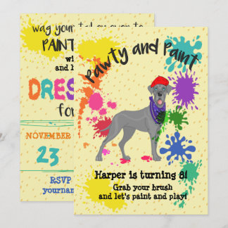 Great Dane Hund Art Geburtstagsparty Einladung