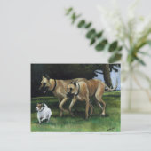 Great Dane Hund Art Postcard Postkarte (Stehend Vorderseite)