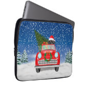 Great Dane Hund Autofahren Auto in Schnee Weihnach Laptopschutzhülle (Vorne Rechts)
