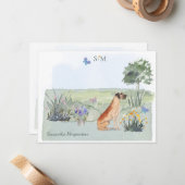 Great Dane Hund Butterfly Monogramm und Name Mitteilungskarte (Vorderseite/Rückseite Beispiel)