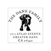 Great Dane Hund Familienname Rücksendeadresse Gummistempel (Prägung)