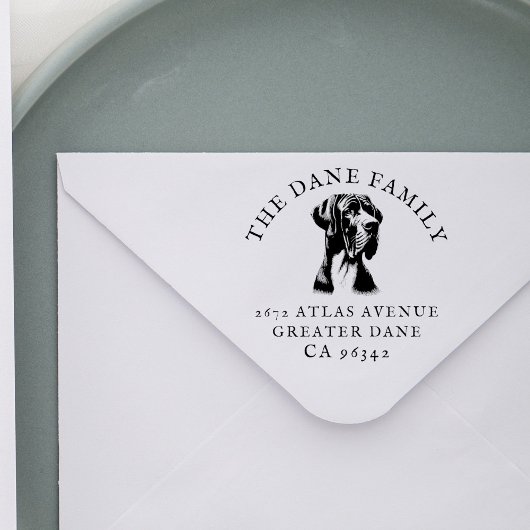 Great Dane Hund Familienname Rücksendeadresse Gummistempel