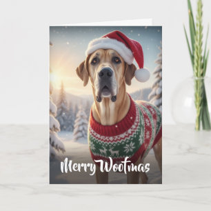 Great Dane Hund Frohe Woofmas gefaltete Feiertage Karte