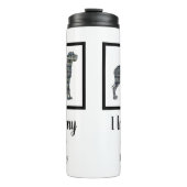 Great Dane Hund Gelb & Blau Silhouette Thermosbecher (Vorderseite)