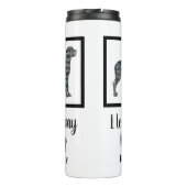 Great Dane Hund Gelb & Blau Silhouette Thermosbecher (Rückseite)