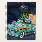 Great Dane Hund Halloween LKW Beängstigende Nacht Planer (Vorderseite)