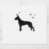 Great Dane Hund � Halloween Moon Silhouette Classi Schaumweinetikett (Einzelnes Label)