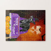 Great Dane Hund in Halloween Truck Puzzle (Horizontal)