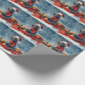Great Dane Hund in Sledge Let it Snow Weihnachten Geschenkpapier (Ecke)