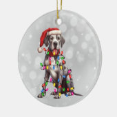 Great Dane Hund in Weihnachtslicht Keramik Ornament (Links)