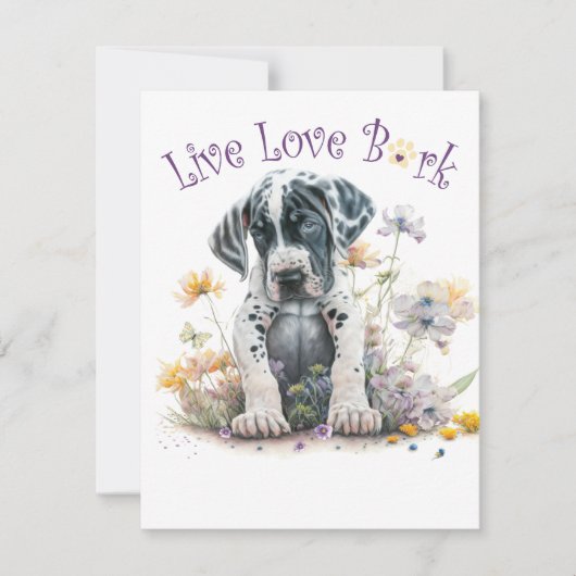 Great Dane Hund Mama Floral Mitteilungskarte (Vorderseite)