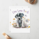Great Dane Hund Mama Floral Mitteilungskarte (Vorderseite/Rückseite Beispiel)