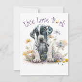 Great Dane Hund Mama Floral Mitteilungskarte (Rückseite)