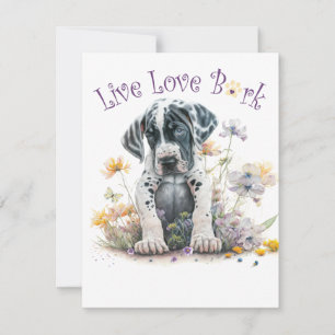 Great Dane Hund Mama Floral Mitteilungskarte