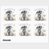 Great Dane Hund Mama Floral Quadratischer Aufkleber (Blatt)