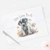 Great Dane Hund Mama Floral Quadratischer Aufkleber (Umschlag)