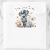Great Dane Hund Mama Floral Quadratischer Aufkleber (Tasche)