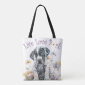 Great Dane Hund Mama Floral Tasche (Rückseite)