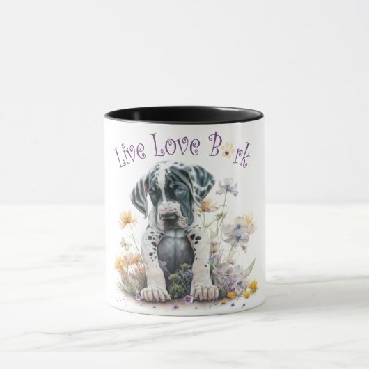 Great Dane Hund Mama Floral Tasse (Zentrum)