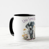 Great Dane Hund Mama Floral Tasse (Vorderseite Links)