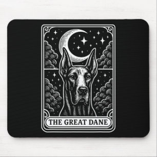 Great Dane Hund Mama Tarot Card Vintag Crescent Mo Mousepad