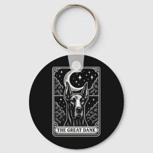 Great Dane Hund Mama Tarot Card Vintag Crescent Mo Schlüsselanhänger