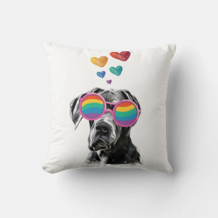 Great Dane Hund mit Herzen Valentinstag Wurf P Kissen