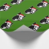 Great Dane Hund mit Weihnachten-Weihnachtsmannmütz Geschenkpapier (Ecke)