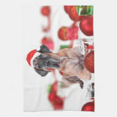Great Dane Hund mit Weihnachtsgeschenke Küchentuch (Vertikal)