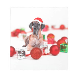 Great Dane Hund mit Weihnachtsgeschenke Notizblock