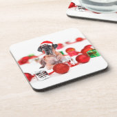 Great Dane Hund mit Weihnachtsgeschenke Untersetzer (Linke Seite)