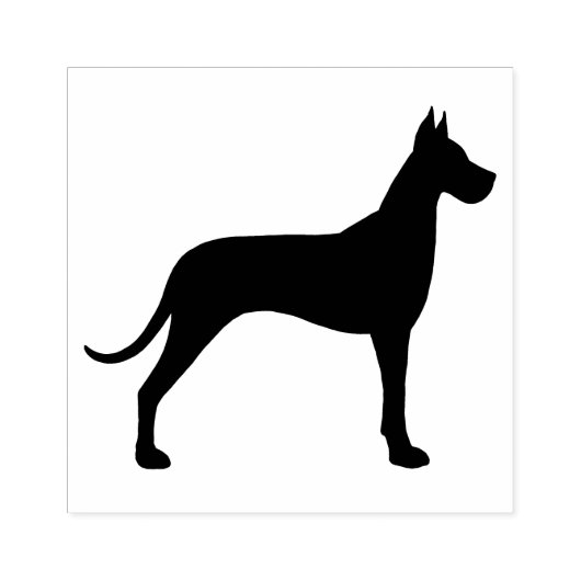 Great Dane Hund Rasse Silhouette Gummistempel (Prägung)