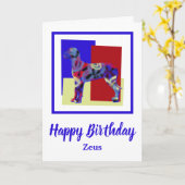 Great Dane Hund Red Blue Yellow Birthday Card Karte (Gelbe Blume)