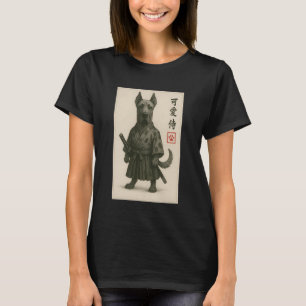 Great Dane Hund Samurai Tinte Kunst Sumi-e Stil Ne T-Shirt