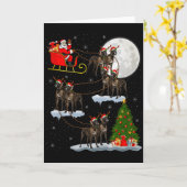 Great Dane Hund Santa Schlitten Fliegend Lustig Ma Karte (Gelbe Blume)