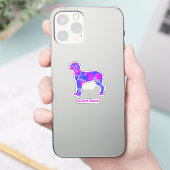 Great Dane Hund Silhouette Crazy Hot Pink Sticker (Telefon)