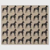 Great Dane Hund Silhouette Geschenkpapier (Flach)