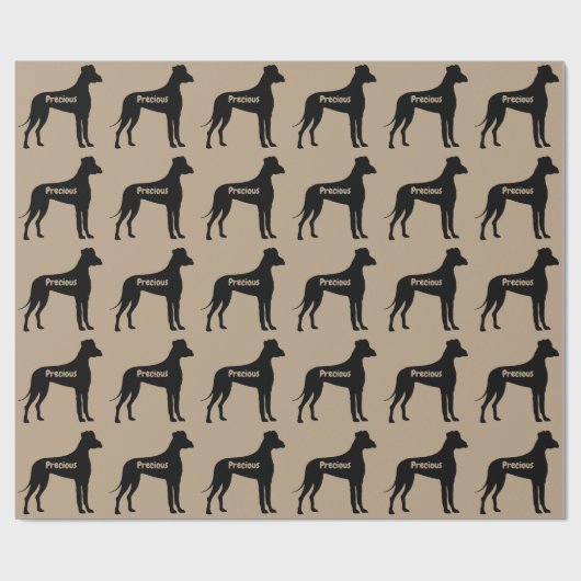 Great Dane Hund Silhouette Geschenkpapier (Flach)