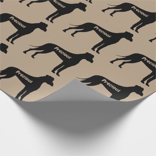 Great Dane Hund Silhouette Geschenkpapier (Ecke)