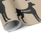 Great Dane Hund Silhouette Geschenkpapier (Rolleneckpunkt)