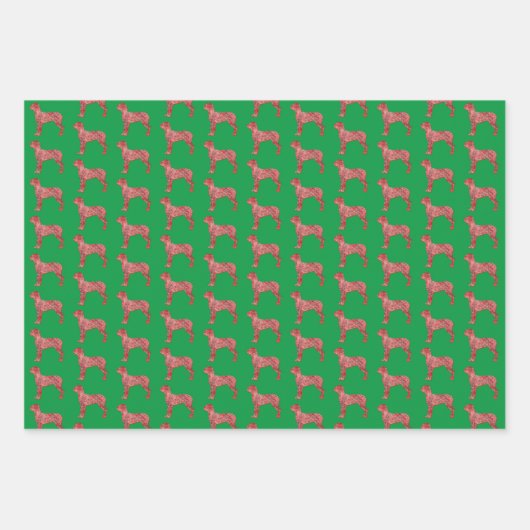 Great Dane Hund Silhouette Green Meroofmas Geschenkpapier Set (Vorderseite 3)