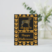 Great Dane Hund Silhouette Happy Halloween Postkarte (Stehend Vorderseite)
