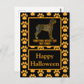 Great Dane Hund Silhouette Happy Halloween Postkarte (Vorne/Hinten)
