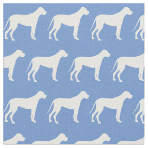 Great Dane Hund Silhouette Pet Light Blue Stoff