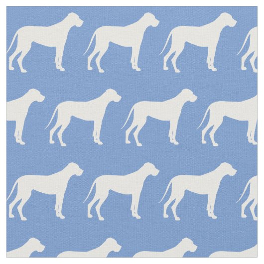 Great Dane Hund Silhouette Pet Light Blue Stoff (Nahaufnahme)