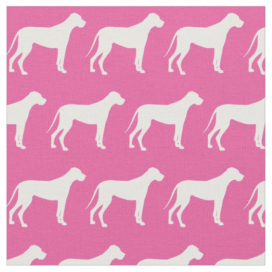 Great Dane Hund Silhouette Pet Pink Stoff (Nahaufnahme)