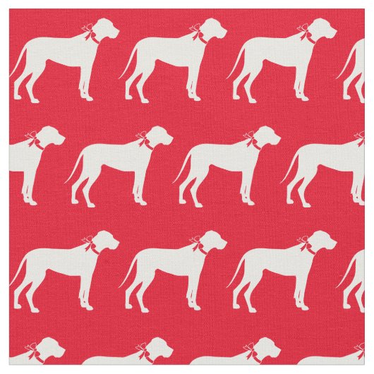 Great Dane Hund Silhouette Pet Red Stoff (Nahaufnahme)